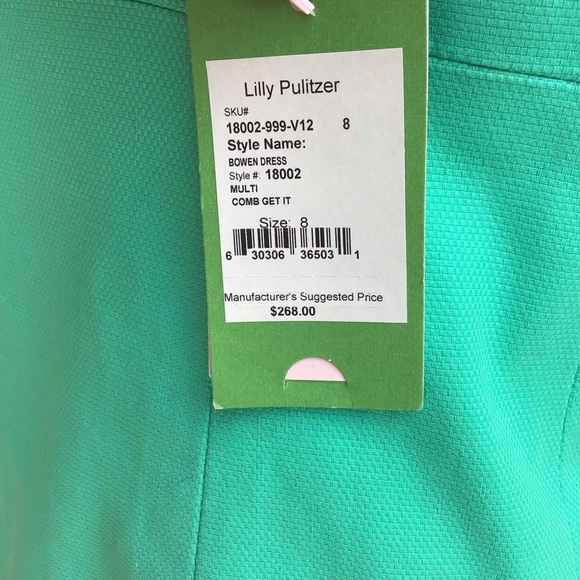 Lilly Pulitzer Bowen Aqua Comb Get It Embroidered Strapless Dress NWT - Picture 13 of 13